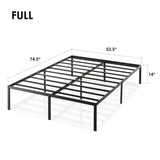 Best Price Mattress 14 Inch Metal Platform Beds w/Heavy Duty Steel Slat Mattress Foundation (No Box Spring Needed), Black Best Price Mattress