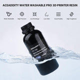 Aceaddity Water Washable Pro Resin - Low Shrinkage 3D Printer Resin, 405nm UV-Curing Water-Washable Photopolymer Printing Resin, High Precision & Easy to Clean (Clear Red, 1kg) Aceaddity