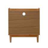 Walker Edison Blythe Mid-Century Modern Tray-Top Storage Nightstand, 25 Inch, Caramel Walker Edison