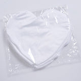 Plain White Heart Shape Sublimation Blank Throw Pillow Case Fashion Cushion Cover Girls' Children Gift 10pcs/Packed WoodArtSupply