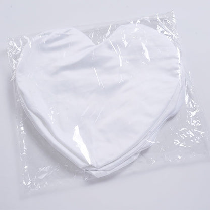 Plain White Heart Shape Sublimation Blank Throw Pillow Case Fashion Cushion Cover Girls' Children Gift 10pcs/Packed