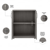 Bush Business Furniture Universal Floor Storage Cabinet with Doors and Shelves in Platinum Gray Bush Business Furniture