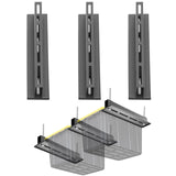 TOPTGO Overhead Garage Storage Rack,Garage Ceiling Storage Racks for Utility Bins,Overhead Tote Storage Rail System,Heavy Duty Ceiling Rack Storage Rails System Supports Most Bins(3 Pack for 2 Bins) TOPTGO