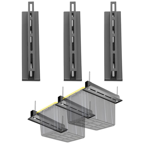 TOPTGO Overhead Garage Storage Rack,Garage Ceiling Storage Racks for Utility Bins,Overhead Tote Storage Rail System,Heavy Duty Ceiling Rack Storage Rails System Supports Most Bins(3 Pack for 2 Bins) TOPTGO