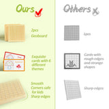 CHEROSIN 2Pack Wooden Geoboard Montessori Toys - Wood Geo Board Manipulative Geoboards for 4 5 6 Year Old Kids with Pattern Cards and Rubber Bands,Educational Peg Board for Boys Girls Ages 3-6 CHEROSIN
