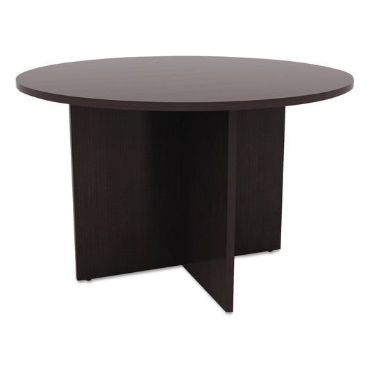 Alera ALEVA7142ES 42 in. x 29.5 in. Valencia Round Conference Table with Legs - Espresso