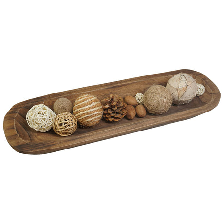 S-SNAIL-OO Decorative Bowl Vintage Wooden Dough Bowls Hand Carved, Farmhouse Country, Restaurant, Cafe Decoration, Place Bread, Fruit, Aromatherapy. (20x6x2in) S-SNAIL-OO