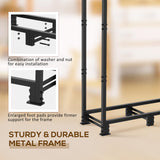 LOENIY 4ft Firewood Rack Outdoor with Waterproof Widened Cover, Heavy Duty Firewood Holder includes Hooks, Powder-coated Wood Rack with Carrier Bag, Firewood Storage Rack for Fireplace Deck Patio LOENIY