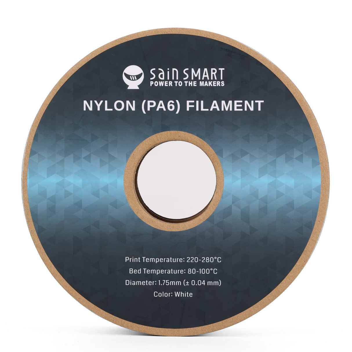 SainSmart PA6 Nylon Filament 1.75mm 3D Printer Filament, 1kg Cardboard Spool(2.2lbs), Dimensional Accuracy +/- 0.04 mm, Fit Most FDM Printer (White) SainSmart