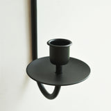 Remenna Metal Wall Candle Sconce Holder Set of 2 Wall Mount Candle Holders Modern Wall Candle Sconces Hanging for Living Room Farmhouse Fireplace Wedding 16.5"×5"×3" (Black) Remenna