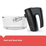 BLACK+DECKER 5-Speed Hand Mixer, 250-Watt for mixing batters, doughs, spreads & more, Turbo Boost & Prevent Splatter Function, Black BLACK+DECKER
