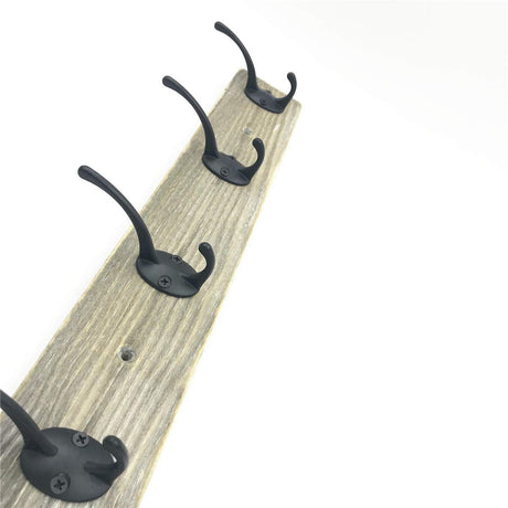 Sageme Wall Mounted Coat Rack, Wooden Entryway Vintage Rustic Coat Rack Hat Hanger Rack Zinc die-cast 4-Hook Rail for The Entryway, Bathroom, Bedroom, Kitchen, Mudroom Pinewood Alloy 4-Hook Sageme