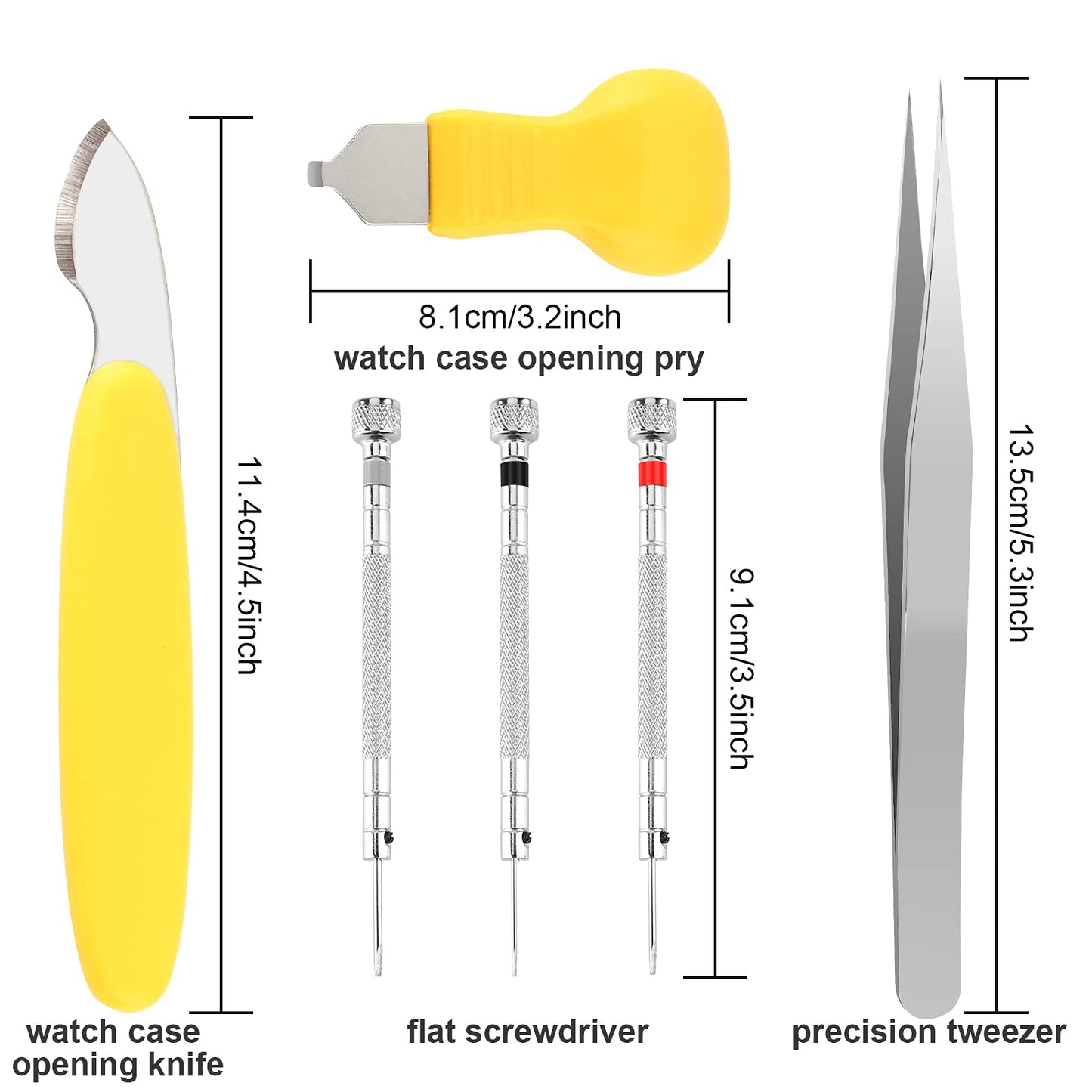 UUBAAR Watch Battery Replacement Kit - 9 PCS Professional Tool Set with Adjustable Case Opener, Back Remover, Holder & Precision Tools