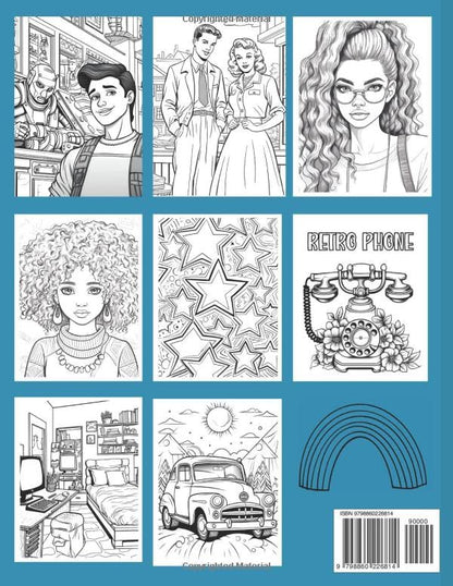 70's 80's 90's Retro Coloring Book for Adults: Stress Relieving Fashion and More Coloring Pages Straight from the Past