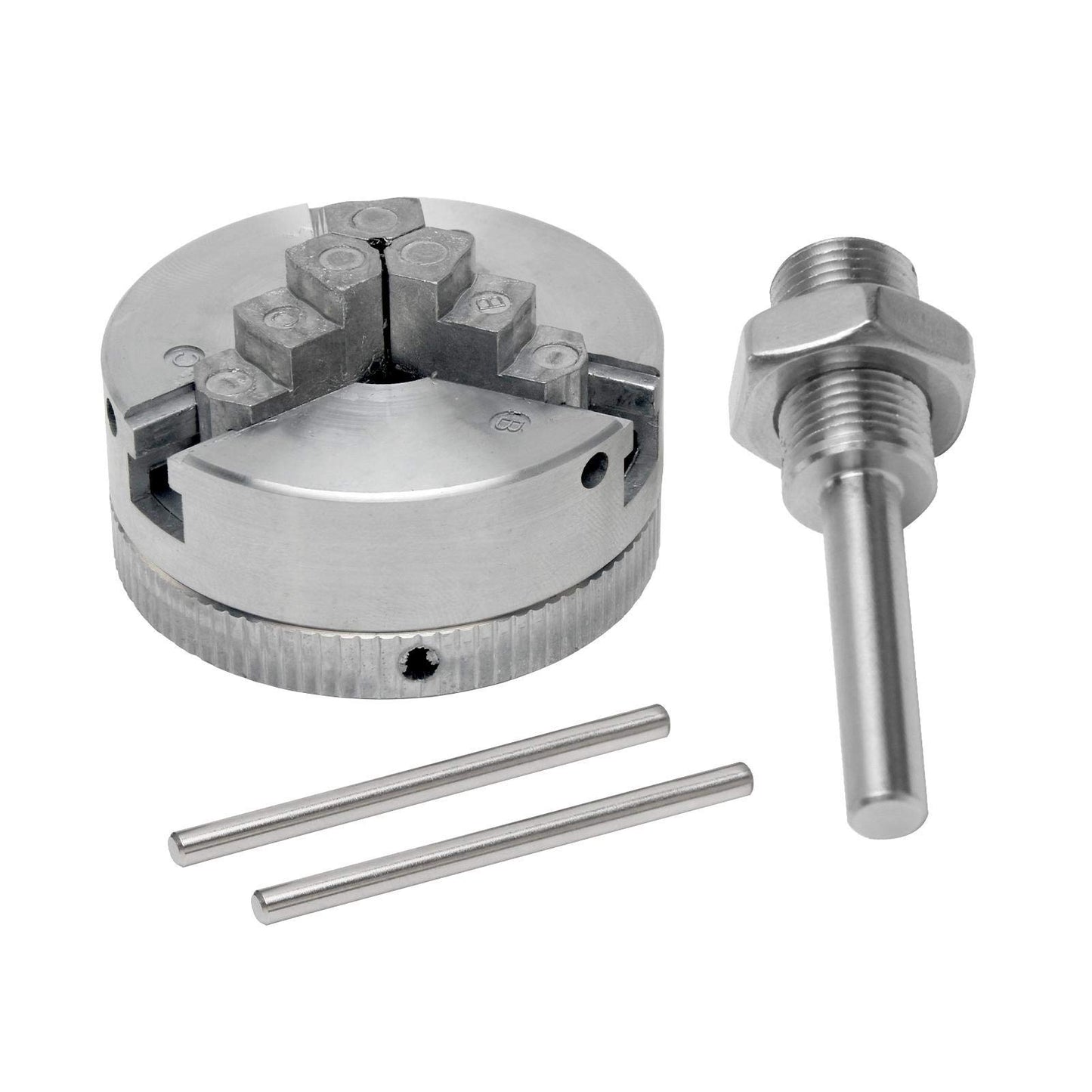 Z011 Mini Lathe Chuck Set - Self Centering Zinc Alloy 3/4 & 4 Jaw Chucks with Connecting Rods, Compatible with Electric Drill (Type B)