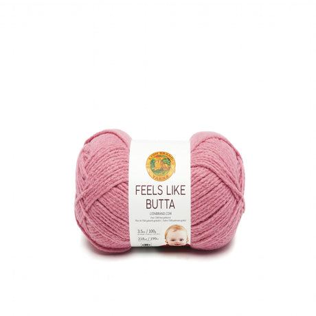 Lion Brand Yarn Feels Like Butta Yarn, Velvety-Soft Yarn for Crocheting and Knitting, 1 Pack, Dusty Pink Lion Brand Yarn