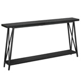 MAHANCRIS Console Table, 63" Industrial Entryway Table, Extra Long Sofa Table Behind Couch, X-Shaped Support, for Entryway, Hallway, Living Room, Black CTHB4801 MAHANCRIS