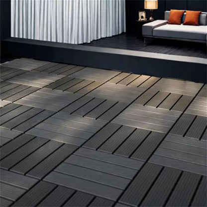 Plasic Interlocking Deck Tiles - 44 PCS 3D Teak 12"x12" DIY Waterproof, Non-Slip, All-Weather Patio Floors - Wood Grain Design for Indoor Outdoor Courtyards, Balconies