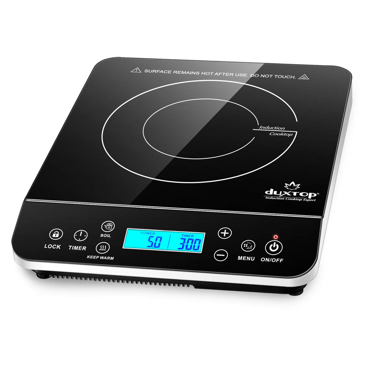 Duxtop Portable Induction Cooktop Burner, Induction Hot Plate with LCD Sensor Touch 1800 Watts, Silver 9600LS/BT-200DZ duxtop