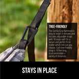 GORILLA GRIP Durable Portable Camping Hammock, Holds 400lbs with Heavy Duty Tree Straps, Comfortable Travel Swing, Camp Hammocks, Easy to Use and Install, Outdoor Essentials, Blue, 9x4.5 FT GORILLA GRIP