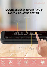 MegaWise Powerful and Compact Vacuum Sealer Machine One-Touch Automatic Food Sealer MEGAWISE