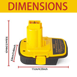 DM18D Converter for DeWalt 18v to 20v Battery Adapter,for Milwaukee M18 18v Batteries Adapter, Convert to DC9096,fit for DeWalt 18v XRP Ni-Cad Cordless Tool,Upgraded Version of DCA1820,with USB port Echoyee
