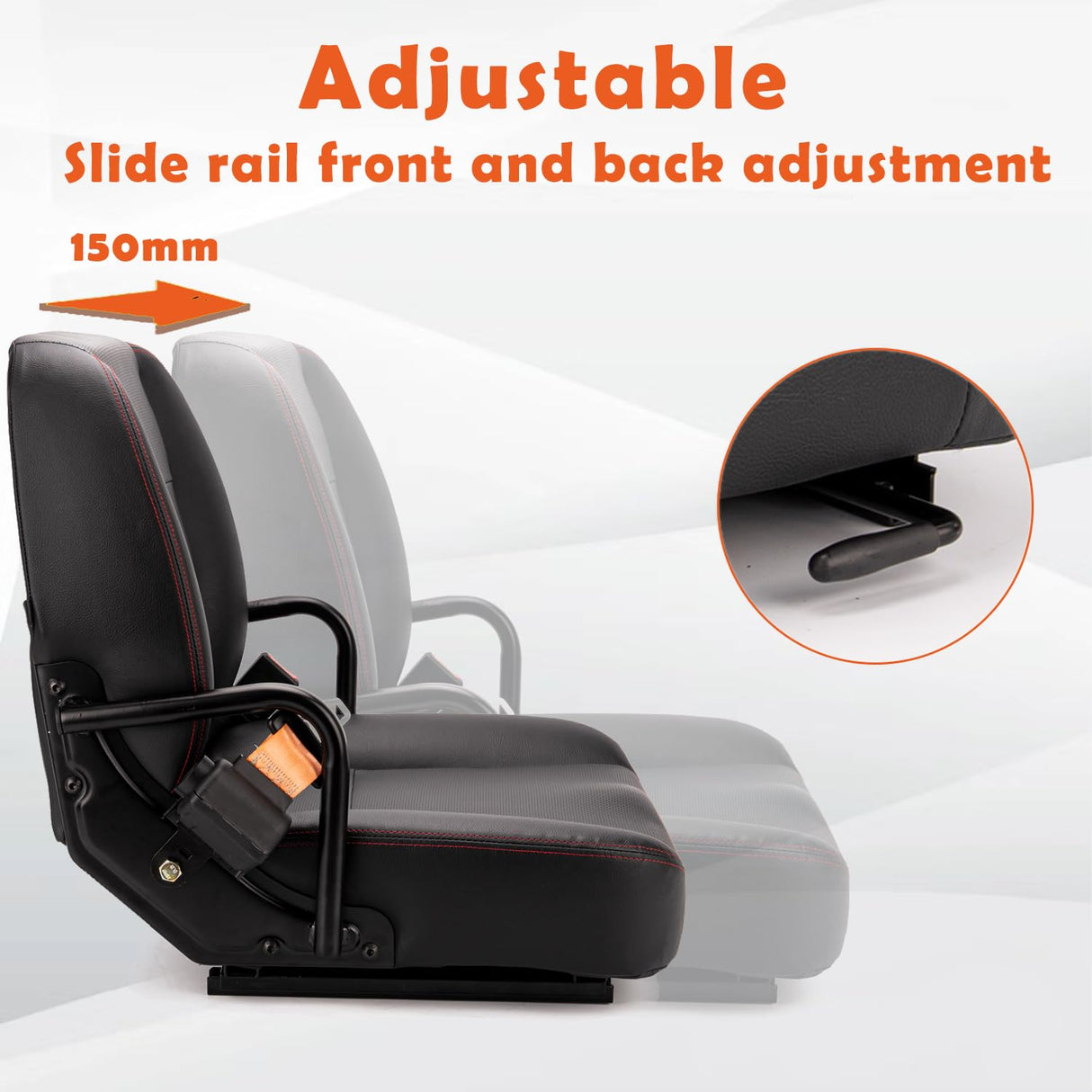 SEATIN Universal Forklift Seat,Tractor Seat,with Hip Restaint,Micro Switch and Safety Belt,for Tractor,Mower,Skid Loader,Telehandler,Backhoe,Excavator Dozer… SEATIN