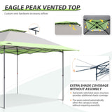 EAGLE PEAK 13x13 Straight Leg Pop Up Canopy Tent Instant Outdoor Canopy Easy Single Person Set up Folding Shelter w/Auto Extending Eaves 169 Square Feet of Shade (Gray) EAGLE PEAK