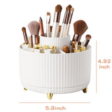 360° Rotate Makeup Brush Holder Organizer, Makeup Organizers Countertop, Makeup organization and Skincare Storage for Vanity, Desktop, Bathroom (White) fanado