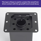 Nrspp 4x4 Post Base, 4 Sets Post Anchor, (Inner Size 3.6"x3.6") Black Metal Powder-Coated Deck Post Base Support for Outdoor Fence,Mailbox,Pergola Brackets Fence Kit Nrspp