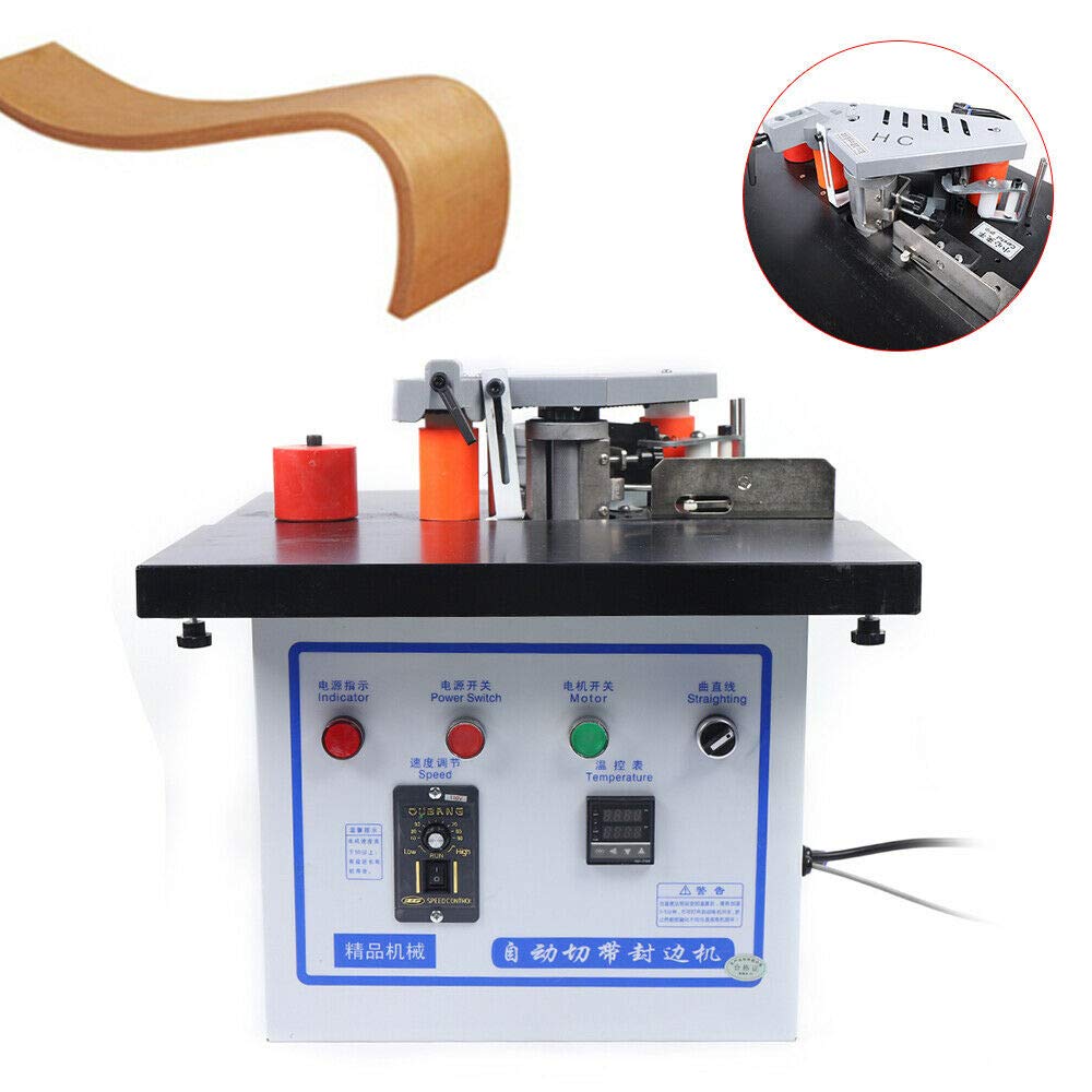 Portable Edge Bander, Automatic Edge Banding Machine Double Side Gluing Wood Banding Machine,110V,0-6m/min - WoodArtSupply