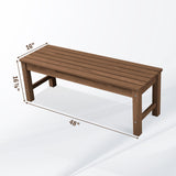 Psilvam 2-Person Outdoor Poly Lumber Patio Backless Bench, Fade-Resistant & Odor-Free Poly Lumber Patio Furniture, Weatherproof, Suitable for Garden, Porch and Park, 700 Lbs Support (1, Light Brown) Psilvam