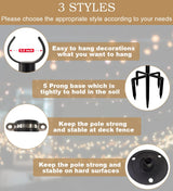 Sprimden 10ft String Light Poles for Outdoors, Outside Light Poles for Hard Ground Surface, Backyard, Patio, Outdoor Lighting, Matte Black, 2 Pack Sprimden