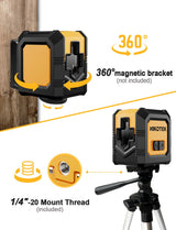 Nikotek Laser Level with Tripod, Self-Leveling Green Beam Horizontal and Vertical Cross-Line Laser for Home Decoration Carrying Pouch, Battery Included Nikotek