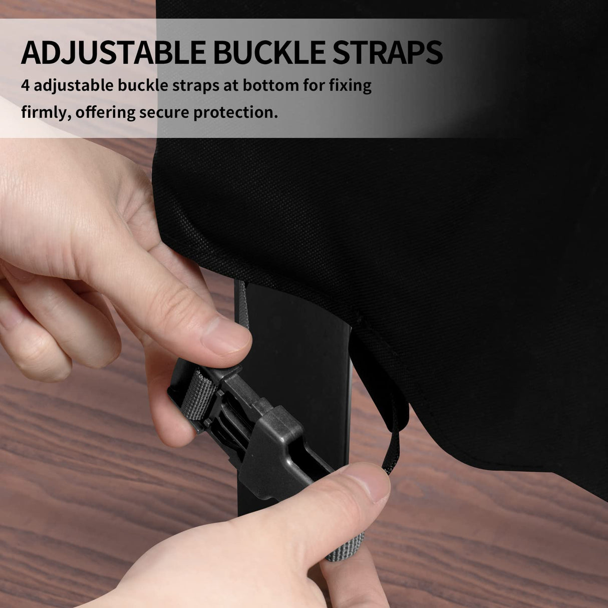 Easy-Going 600D Heavy Duty Patio Furniture Cover, Outdoor Rectangular Table and Chair Set Cover, Waterproof Outdoor Sectional Set Cover (110"L x 84"W x 28"H, Black) Easy-Going