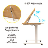 MEEDEN Height Adjustable Drafting Table - 31" to 52" Electric Drawing Desk with Large Side Board - 40 * 27" Tiltable Tabletop - Rolling Wheels - ES-6058-YM MEEDEN