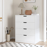 HAUOMS Modern 4 Drawer Dresser, White Chest of Drawers for Bedroom,Closet Dressers with Drawers for Living Room, Entryway, Hallway HAUOMS