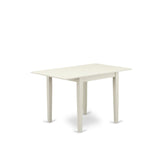 East West Furniture Norden 3 Piece Modern Set Contains a Rectangle Wooden Table with Dropleaf and 2 Dining Chairs, 30x48 Inch, Linen White East West Furniture