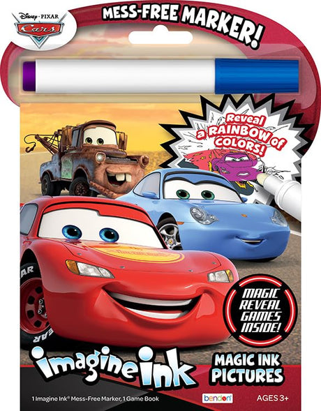 Cars Imagine Ink | Cars Coloring Book | Disney Pixar Cars Imagine Ink | Car Color Book | Car Racing Coloring | Lightning McQueen Activity Books | Mess Free Marker | Officially Licensed Bendon