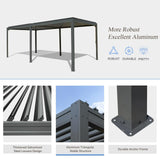 Domi Outdoor Louvered Pergola 10x20FT with Adjustable Steel Roof, Outdoor Aluminum Frame Rainproof Pergola for Backyard, Garden and Lawn,Dark Gray domi outdoor living