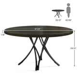 Tribesigns 47" Round Conference Table, Modern Business Meeting Table for Office Conference Room (Black) Tribesigns