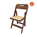 Wood Folding Chair with Padded Seat, Comfortable, and Durable Foldable Chairs for Weddings, Banquets, and Events, 1,000-lb. Static Weight Capacity, (Set of 2, High-Back Fruitwood) FeliChair