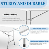 HLPB Folding Table Picnic Table Set, 6 ft Camping Table with 2 Benches, Outdoor Indoor Portable Folding Table for Working Meeting Parties, Camping, Picnic, Weddings w/Handle and Safety Locks, White HLPB