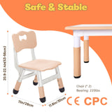 FUNLIO Adjustable Kids Chair (2pcs), 3 Level Height Adjustable Toddler Chair for Ages 3-8, Sturdy Child Chair with Maximum Bearing 220lbs, for Classrooms/Daycares/Homes, CPC & CE Approved - Natural FUNLIO