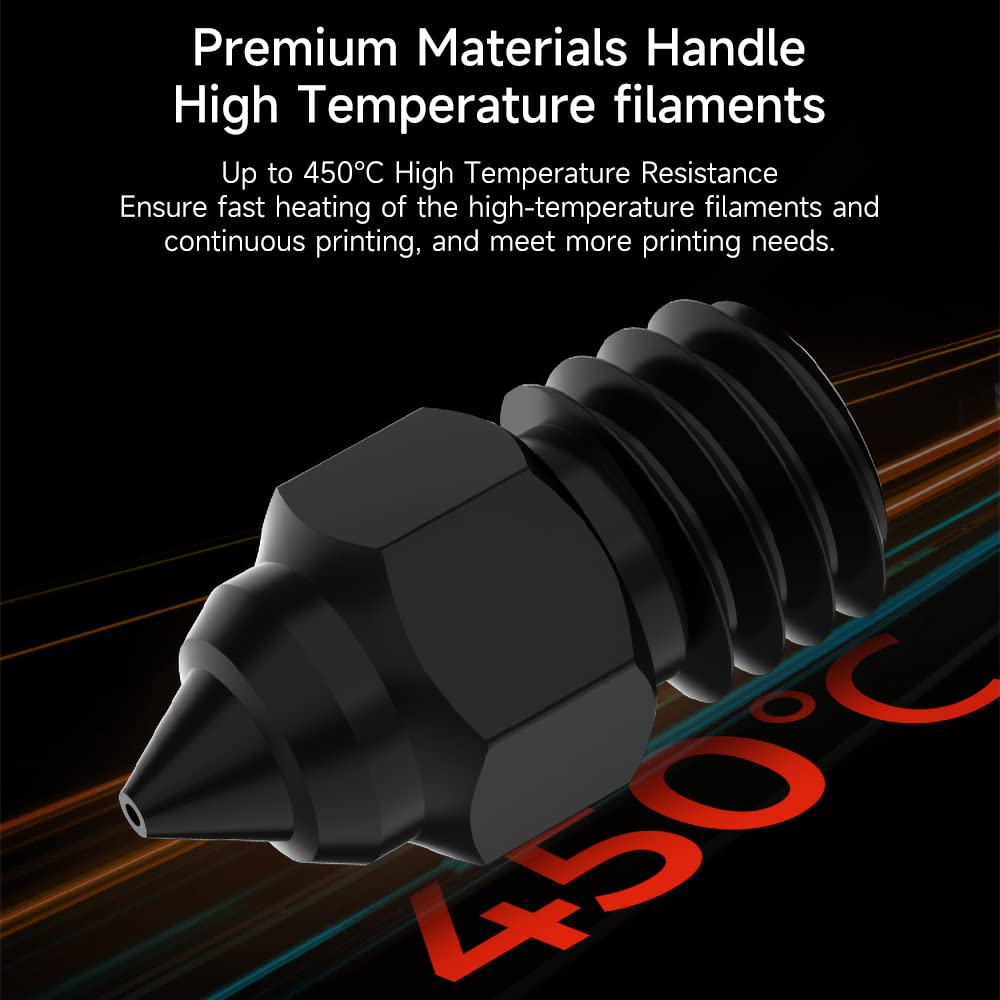 Creality 3D Printer Nozzles Kit, 8PCS High-end Hardened Steel Printer Nozzles with 4 Sizes, 0.25/0.4/0.6/0.8mm Hotend Nozzles for Ender 3/Ender 3 V2/Ender 3 Pro/Ender 3 Max/Ender 5 Series/CR 10 Series Creality