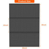 TORACK 3 PCS Metal Pegboard Panels for Wall Garage Utility Tools Storage Pegboard for Workbench, Shop, Modular Peg Board Tool Organizer Boards(Pack of 3, Black) TORACK