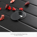 Nixtopia 7 Piece Outdoor Patio Dining Set for 6 Person with Gray Sling Back Stackable Chairs and 63" x 38" Rectangle Table Nixtopia