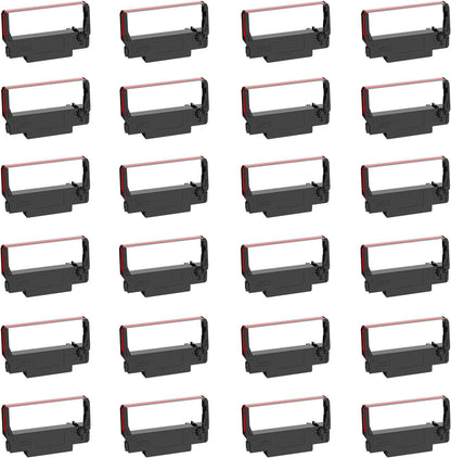 Bigger Replacement for ERC-30/34/38 B/R Ribbons, 24 Pack, Black and Red