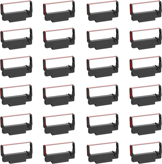 Bigger Replacement for ERC-30/34/38 B/R Ribbons, 24 Pack, Black and Red