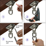 Gelury Hammock Hanging Kit with Swing Chain, 1000lbs Capacity Hanging Hooks Heavy Duty 360° Swivel for Yoga, Chair, Tree, Indoor & Outdoor Gym Gelury